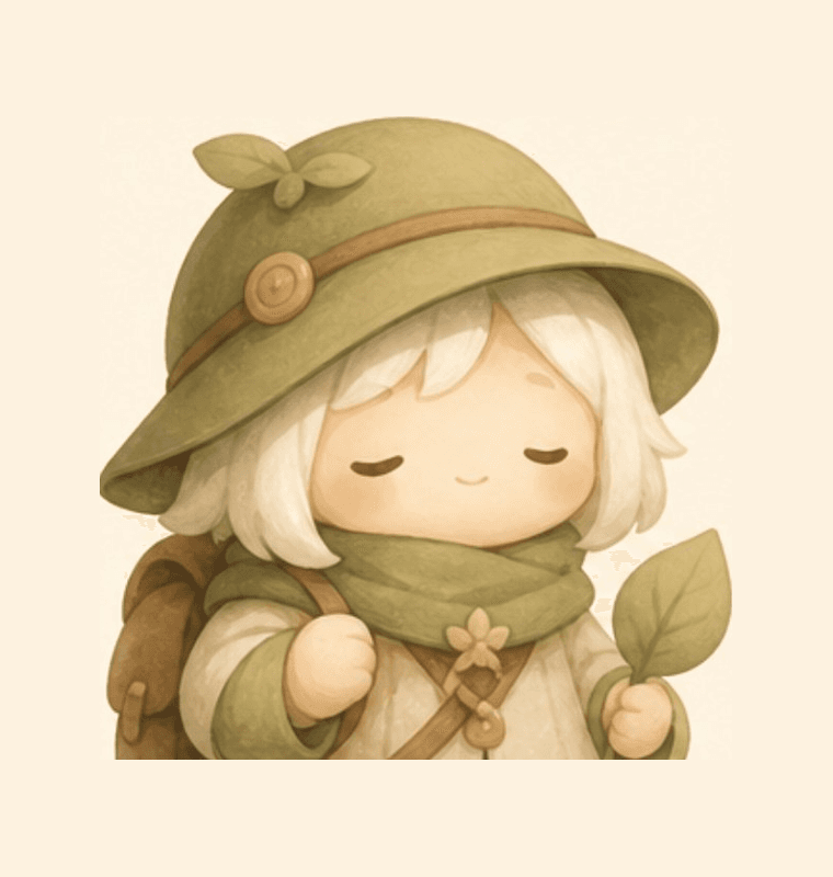 Hunter, the Zenbase lead generation agent. A calm figure in a bucket hat with a backpack and a single leaf.